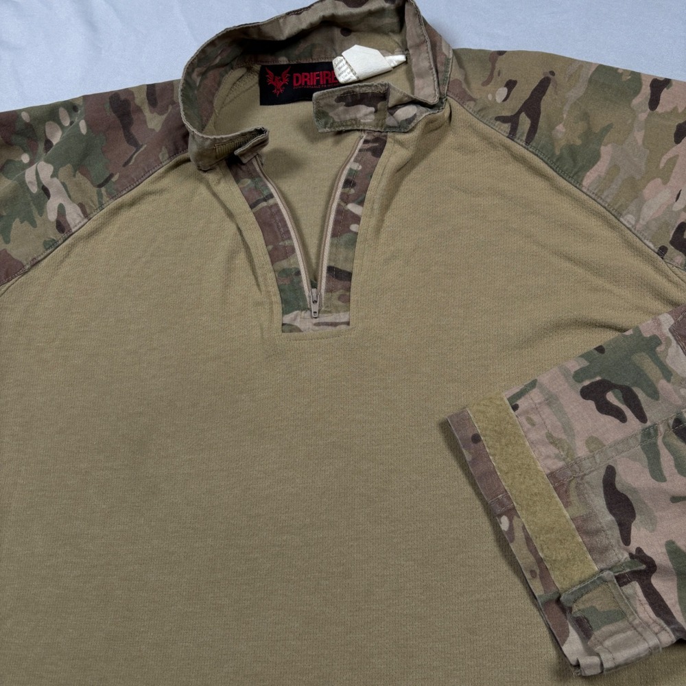 DRIFIRE Combat Shirt Men XL-Long Multicam FR Flame Resistant 1/4 Zip Tactical